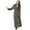 Grey, variant on Women's Plush Fleece Robe with Elastic Waist Design Long Warm Solid Bathrobe Dressing Nightgown