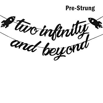 JeVenis 5 PCS Two Infinity /& Beyond Banner Space Party Decoration Two Infinity and Beyond Birthday Decoration Outer Space Balloons Rocket Balloons