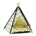 thumbnail image 2 of POINTERTECK Portable Chat Chien Tente Étoile Modèle Pliable Lit de Nid Cabane Maison avec Coussin, 2 of 10