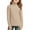 Camel, variant on Girls Turtleneck Long Sleeve Ribbed Pullover Knit Top Lightweight Stretchy Youth Sweater for Casual Daily Wear