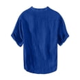 thumbnail image 5 of Migroa Men's Fashion Shirt Casual Beach T-Shirts Solid Tops Shirts for Men 3/4 Sleeve Regular-Fit Henley T-Shirt Summer Lightweight Beach Yoga Tops Blue L, 5 of 5