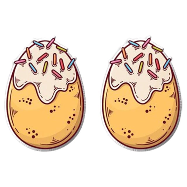 Easter Egg Plastic Ear Studs Resurrected Rabbit Earrings Stainless Steel Ear Pins Resin Ear Clips
