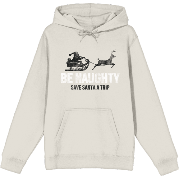 Be Naughty Save Santa A Trip Adult Sand Long Sleeve Hoodie-Medium