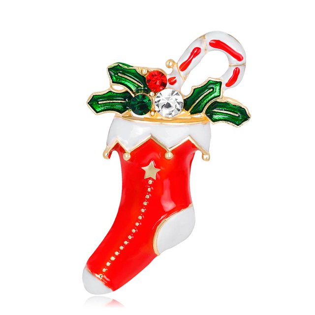 Yuarrent Decorado Árbol de Navidad Botas de Papá Noel Muñeco de nieve Campana Broche Bufanda Collar Solapa Broche de Navidad Regalo de niña Kits de decoración para fiestas No.99 Yuarrent JR0793-99