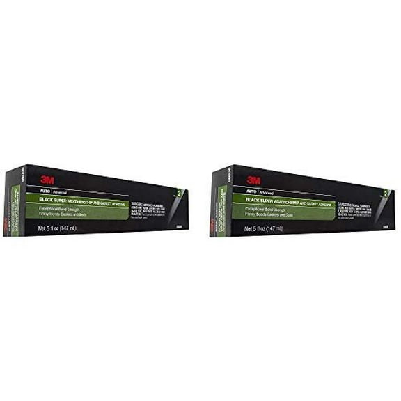 3M 08008 Black Super Weatherstrip Adhesive Tube, 5 oz 2 Pack