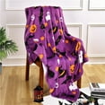 thumbnail image 4 of MXTPOV Ultra Soft Flannel Blanket Halloween Pumpkin Maple Leaf Pattern Thick Warm Halloween Blanket Fluffy Throw Blanket for Couch Sofa Bedroom Office Room Decor, 4 of 5
