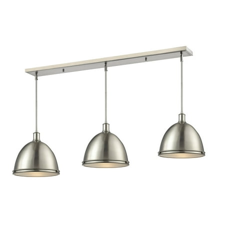 

Island Lighting 3 Light With Brushed Nickel Finish Steel Medium Base Bulb 13 inch 300 Watts