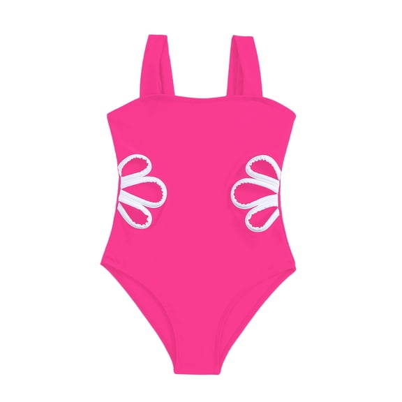 Little Girl Swimsuits Size 6-7 Girls Bathing Suits Colorful Swimsuits with UPF 50 Sun Protection Sleeveless Toddler Kids One Piece Swimwear