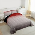 thumbnail image 3 of Homewish Modern Minimalism Desgin Full Size Comforter Sets,Gradient Style Bedding Comforter Set,Red Gray Bedding Sets For Girls Kids,Breathable Home Decor Reversible,3 Pieces, 3 of 8