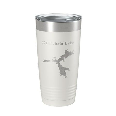 

Nantahala Lake Map Tumbler Travel Mug Insulated Laser Engraved Coffee Cup North Carolina 20 oz White