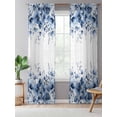 thumbnail image 5 of Sheer Curtains 108 Inches Long, Blue Blooms Floral Semi Sheer Curtains Light Filtering Window Treatment, Farmhouse Spring Flowers Botanical Privacy Voile Drapes for Living Room Bedroom 52x108 Inch, 5 of 7