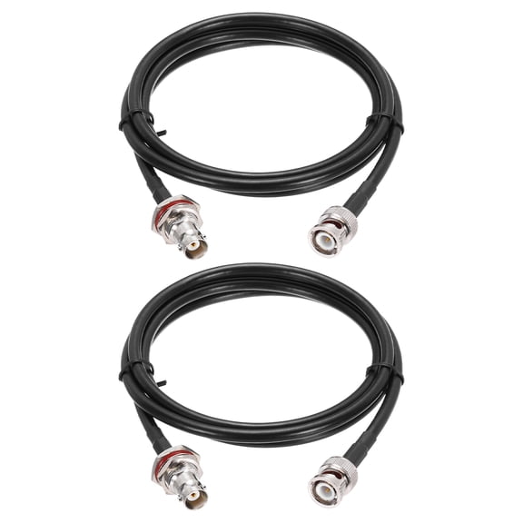 Uxcell 2 PCS RG58 Coaxial Cable 4ft/1.2 M, BNC Male to BNC Female Coax Cable 50 Ohm Low Loss Cable