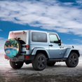 thumbnail image 5 of Fotbe Tropical Poolside Relaxation Spare Tire Cover Thickening Universal Fit for Jeep, Trailer, RV, SUV, Truck, Tough Tire Wheel Soft Cover-17 inch, 5 of 8