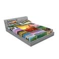 thumbnail image 2 of Ambesonne Nature Fitted Sheet & Pillow Sham Set, Summer Home Landscape, Queen, Red Yellow Green, 2 of 2
