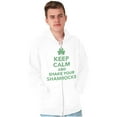 thumbnail image 5 of Keep Calm Shake Shamrocks St Paddys Zip Up Hoodie Men's Women's Brisco Brands L, 5 of 6