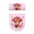 thumbnail image 2 of HELLHERO Roses Toilet Seat Covers & Elastic Bottom Toilet Lid Cover and Toilet Tank Lid Cover for Indoor Home, Polyester Fabric, Easy to Clean, 2 of 8