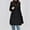 Black, variant on Fnooota Peacoats for Women, Buttons Lapel Collar Mid Length Plus Size Trench Coat Black Size L