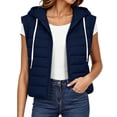 thumbnail image 2 of Womens Puffer Vest Lightweight Winter Sleeveless Jacket Quilted Outerwear with Hood Zip Up Down Vests with Pockets,S-3XL, 2 of 9