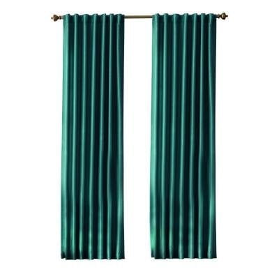 UPC 034086720712 product image for Teal Slub Faux Silk Back Tab Curtain - 54 in. W x 95 in. L | upcitemdb.com