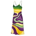thumbnail image 6 of PNTUTB Carnival Women's Fashion Printed V Neck Sleeveless Strapless Loose Comfort Casual Split Hem Long Dress, 6 of 6