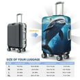 thumbnail image 3 of Cauagu Ice Blue Ocean Cute Dolphin Print Travel Luggage Cover,Travel Dust-proof Suitcase Cover Softside Suitcase Protector for 18-32inch,Not Included Suitcase, 3 of 8