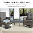 thumbnail image 6 of Opohoro 5-Piece Outdoor Conversation Set with Swivel Rocking Chairs, Ottomans & Side Tables, Brown/Gray, 6 of 13