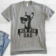 thumbnail image 2 of Min Pin Dad, Unisex Men's Shirt, Miniature Pinscher, Min Pin Owner, Funny Dog Dad Gift, Dark Heather Gray, X-Large, 2 of 6
