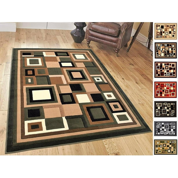 Handcraft RugsModern Contemporary Living Room RugsAbstract Carpet with Geometric PatternSage