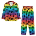 thumbnail image 6 of SEANATIVE Rainbow Stripes Button Up Pajamas for Women Dog Paws Womens Pajama Sets Pants with Pockets Size XL Long Sleeve Women Pajama Set of 2 Women Pjs Soft Night Suits, 6 of 7