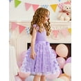 thumbnail image 2 of Arshiner Toddler Dress Girls Summer Ruffle Sleeve Mesh A Line Formal Party Tulle Dresses with Pockets Black, 2 of 8