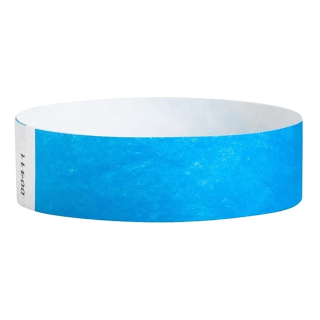500 Pulseras de Papel, Pulseras de NeóN para Eventos, Pulseras de Colores, Pulseras de Papel Impermeables para el Brazo del Club (Azul)