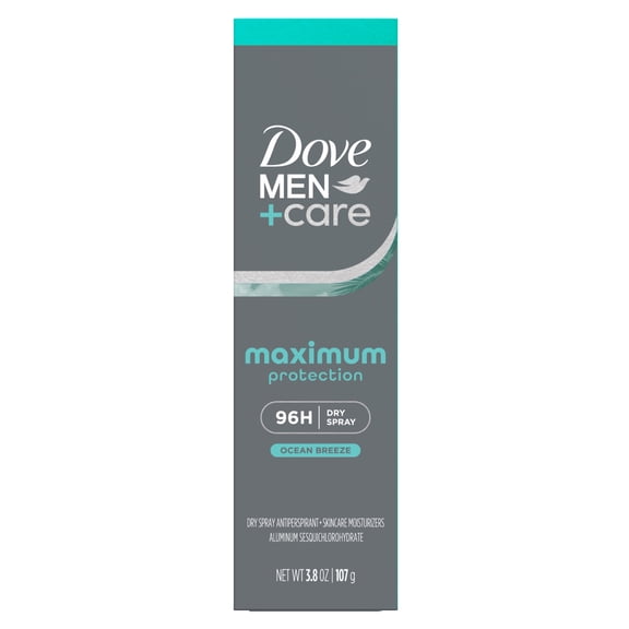 Dove Men Care Anti-Perspirant Spray Ocean Breeze Maximum Sweat Protection 96-Hour Comfort, 3.8 oz