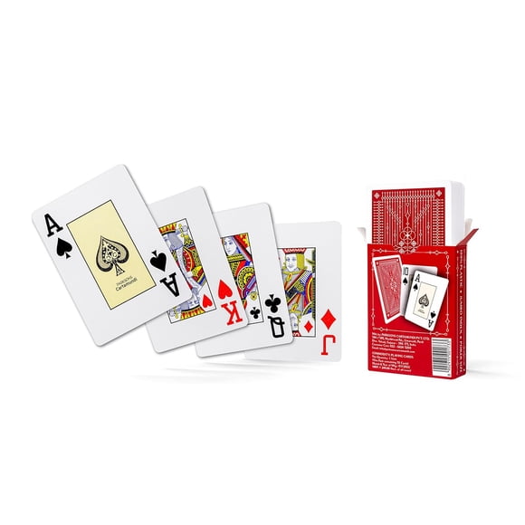 Parksons Cartamundi Private Limited-Mh Black Box Poker Playing Cards Plastic, Modern, Red | For Adults - Waterproof, Easy To Shuffle & Durable | Waterproof Playing Cards
