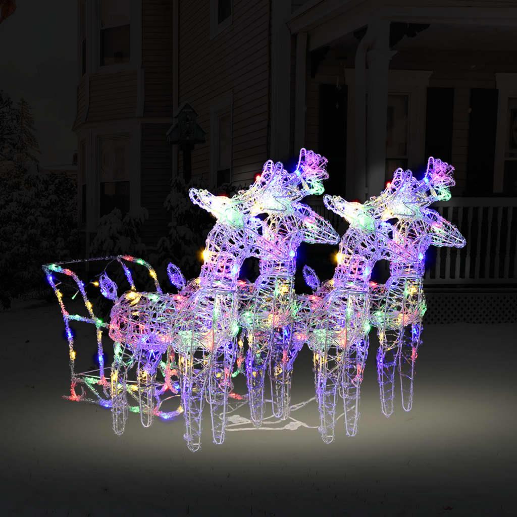 UBesGoo Lighted Reindeers & Sleigh Christmas Decorations Acrylic