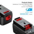 thumbnail image 5 of 1 Pack 6.0Ah 18V Lithium Battery for Black & Decker HPB18 HPB18-OPE 244760-00 A1718 18 Volt  Power Tools Battery, 5 of 7