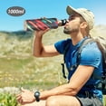 thumbnail image 6 of Yayeee 33oz Insulated Water Bottle Double Wall Stainless Steel with Flip Straw Lid, Blue Abstract Lines, 6 of 7