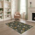 thumbnail image 2 of ODIKA 4'x6' Olive Green Serenity Garden Decorative Washable Area Rug Elegant Floral and Dot Motifs in Harmonious Layout for Bedroom, Reading Nook, Pet Friendly & Non-Shedding, 2 of 7