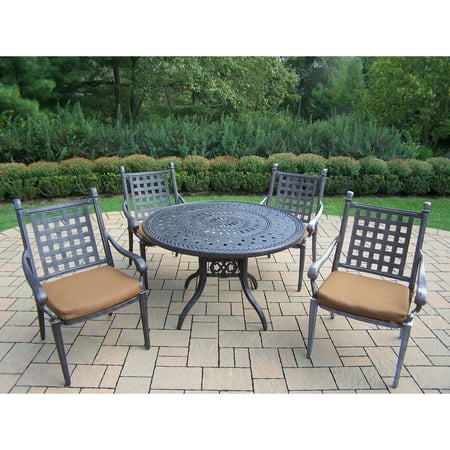 Oakland Living Belmont 5 Piece Round Patio Dining Set