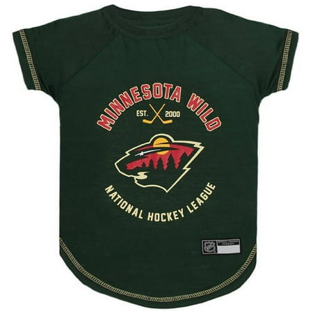UPC: 0849790077034 | Pets First NHL Minnesota Wild T-Shirt – Licensed Wrinkle-free stretchable Tee Shirt for Dogs & Cats