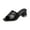 Black, variant on Women's Block Heel Slide Sandals Square Open Toe Slip On Croc Embossed Double Metal Buckle Dress Casual Mules White 6