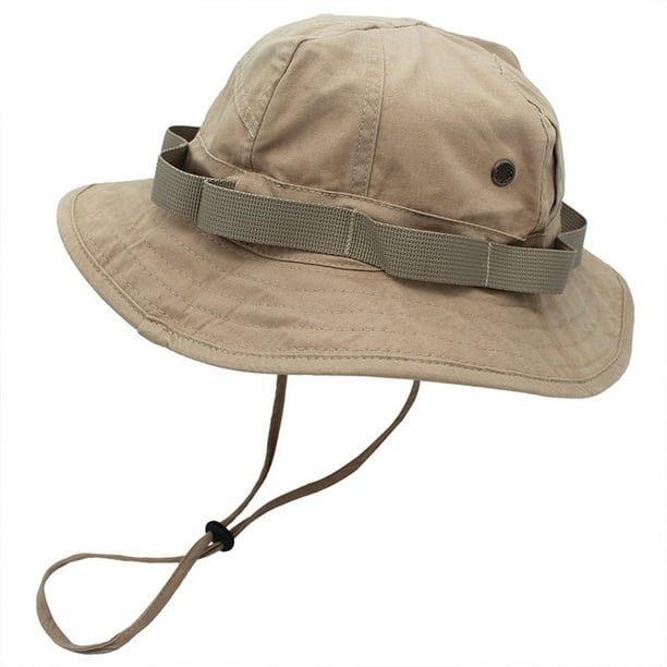 Safari Hat Wide Brim: Pocket Outdoor Sun Hat Fishing Cap Bucket Hat with  String 