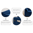 thumbnail image 6 of 55 Inch 3-in-1 Adjustable Loveseat Sleeper Sofa Bed with USB Ports, Convertible Pull Out Sofa Bed for Small Space, 2 Lumbar Pillows & Side Pockets, Living Room Bedroom, Blue, 6 of 7