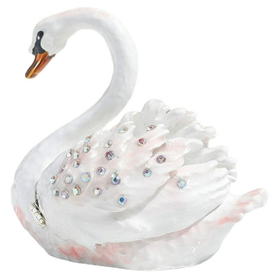 OUNONA Swan Shaped Jewelry Box Trinket Case Ring Earrings Necklace Storage Organizer Case