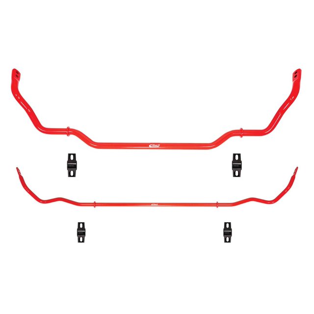 Eibach Stabilizer Bar E40-46-035-01-11 Anti-Roll Kit; Performance Upgrade; 25 Millimeter Tubular Front/19 Millimeter Rear; With Mount Bushings; Red; Set Of 2 Bars/Spacer/Bracket/Installation Hardware