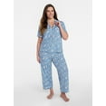 thumbnail image 2 of Joyspun Women's Dreamy Soft Collection Notch Collar Top and Capri Pants Pajama Set, 2-Piece, Sizes XS-3X, 2 of 5