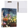 thumbnail image 3 of Rabbit Easter Eggs Flowers 3 Ring Binders 1.5 inch Hardcover File Folders with Interior Pockets A4 Size Organizer for School Office Hospital Set of 2, 3 of 8