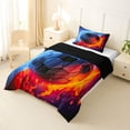 thumbnail image 3 of Erosebridal Teens Abstract Flame Soccer Twin Comforter Sets 3-Piece,Sport Football Gamer Bedding Set for Kids Boys Girls,Black Reversible,Super Cozy Room Decor, 3 of 6