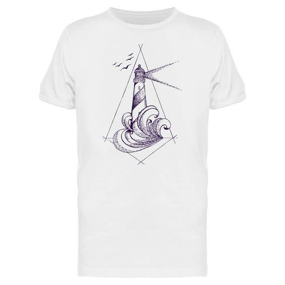 Sketch Of Lighthouse T-Shirt Men -Image by Shutterstock, Male Medium