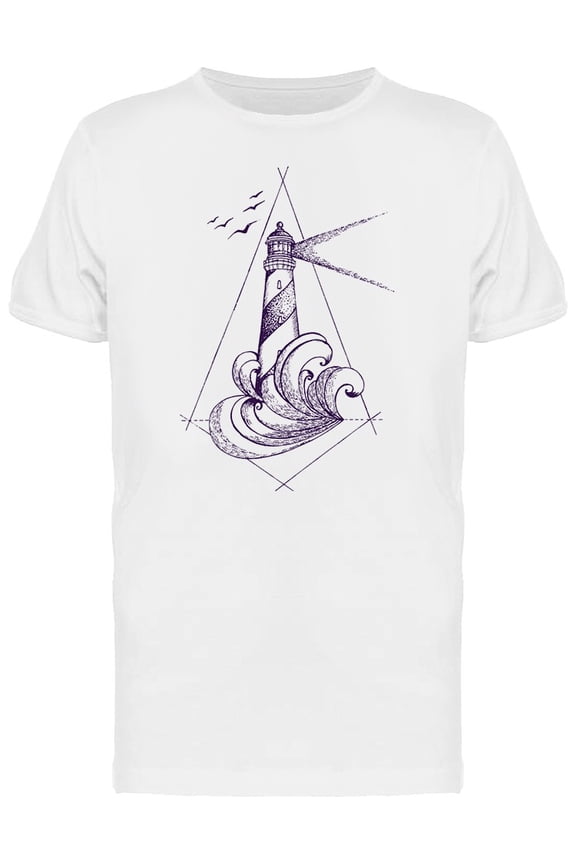 Sketch Of Lighthouse T-Shirt Men -Image by Shutterstock, Male Small