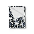 thumbnail image 2 of Flower Garden Soft Flannel Fleece Blanket, Vintage Blossoming Plant Leaves Silhouettes Floral Corsage Artwork, Cozy Plush for Indoor and Outdoor Use, 50" x 70", Black White Dimgrey, by Ambesonne, 2 of 5